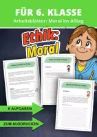 Vorschau - Arbeitsblätter - Ethik & Moral im Alltag – Arbeitsmaterial für die 6. Klasse - Deckblatt