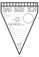 Vorschau - Arbeitsblätter - Das bin ich – Wimpel zum Kennenlernen | 4 Designs für die Grundschule - Seite 1