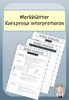 Vorschau - Merkblätter - Kurzprosa interpretieren - Deckblatt