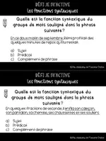 Aperçu - Jeux - Défi je m'active_LesFonctionsSyntaxiques - Page de couverture