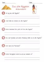 Vorschau - Arbeitsblätter - Das Alte Ägypten Arbeitsblatt 4. & 5.Klasse Geschichte mit Lösungen (Übung) - Deckblatt