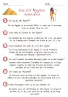 Vorschau - Arbeitsblätter - Das Alte Ägypten Arbeitsblatt 4. & 5.Klasse Geschichte mit Lösungen (Übung) - Seite 1