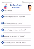 Vorschau - Arbeitsblätter - Demokratie & Gesellschaft Arbeitsblatt 3. & 4.Klasse Demokratie in der BRD mit Lösungen - Deckblatt