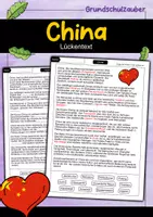 Vorschau - Arbeitsblätter - Lückentext China - Deckblatt