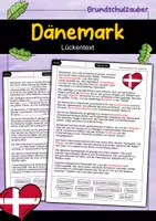 Vorschau - Arbeitsblätter - Lückentext Dänemark - Deckblatt