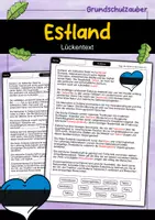 Vorschau - Arbeitsblätter - Lückentext Estland - Deckblatt