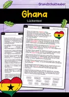 Vorschau - Arbeitsblätter - Lückentext Ghana - Deckblatt