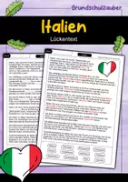 Vorschau - Arbeitsblätter - Lückentext Italien - Deckblatt