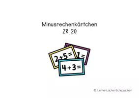 Vorschau - Stationenlernen - Rechenkärtchen - Subtraktion ZR 20 - Freiarbeit - Seite 3