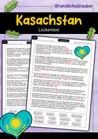 Vorschau - Arbeitsblätter - Lückentext Kasachstan - Deckblatt