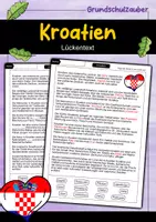 Vorschau - Arbeitsblätter - Lückentext Kroatien - Deckblatt