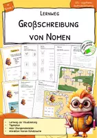 Vorschau - Arbeitsblätter - Großschreibung von Nomen - Lernweg - LRS-Material - Deckblatt