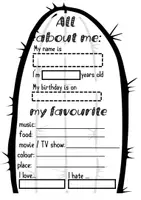 Vorschau - Poster - Wimpelkette "Kaktus": All about me (Back to school activity/Englisch) - Seite 1