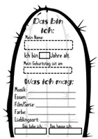 Vorschau - Poster - Wimpelkette "Kaktus": All about me (Back to school activity/Englisch) - Seite 2