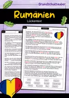 Vorschau - Arbeitsblätter - Lückentext Rumänien - Deckblatt