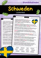 Vorschau - Arbeitsblätter - Lückentext Schweden - Deckblatt