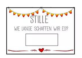 Vorschau - Fördermaterial/Inklusion - Stille-Zeit - Wie lange schaffen wir es? - Deckblatt