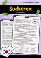 Vorschau - Arbeitsblätter - Lückentext Südkorea - Deckblatt