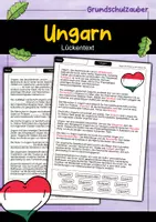 Vorschau - Arbeitsblätter - Lückentext Ungarn - Deckblatt