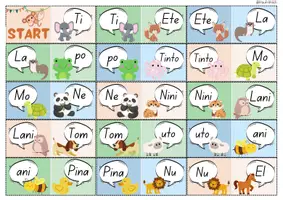 Vorschau - Spiele - Lese Domino zum Lesen lernen - Klasse 1 - Buchstaben M,I,A,P,O,N,L,E,U,S (Mimi-Fibel) - Seite 1