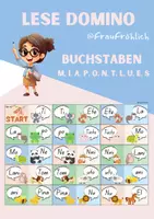 Vorschau - Spiele - Lese Domino zum Lesen lernen - Klasse 1 - Buchstaben M,I,A,P,O,N,L,E,U,S (Mimi-Fibel) - Deckblatt