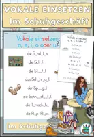 Vorschau - Arbeitsblätter - Vokale einsetzen "Im Schuhgeschäft" Einkaufen - DaZ / DaF / Deutsch - Deckblatt