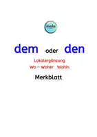 Vorschau - Merkblätter - dem - den : Lokalergänzung ( Merkblatt ) - Deckblatt