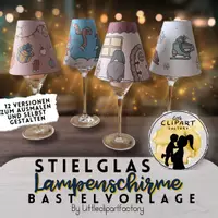 Vorschau - Mal- und Bastelvorlagen - Winterliche Bastelvorlage für Stielglas Lampenschirme - Seite 2