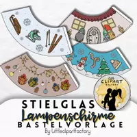 Vorschau - Mal- und Bastelvorlagen - Winterliche Bastelvorlage für Stielglas Lampenschirme - Seite 3