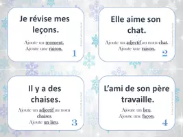 Aperçu - Cartes d'exercices - 24 cartes à tâches - Embellir mes phrases - Task Cards - Page 1