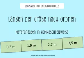 Vorschau - Spiele - Längen der Größe nach ordnen: Meterangaben - Seite 2
