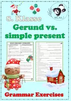 Vorschau - Arbeitsblätter - Gerund vs. simple present Christmas edition 8. Klasse - Deckblatt