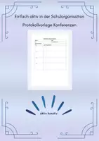 Vorschau - Anderer Materialtyp - Protokollvorlage Konferenzen (modifizierbar) - Deckblatt