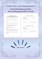 Vorschau - Lehrpläne/Lehrermaterial - Antrag Beurlaubung Schüler, Entschuldigungsschreiben Schüler (modifizierbar) - Deckblatt