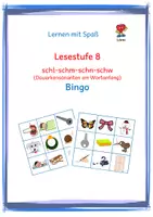 Vorschau - Spiele - Lesestufe 8: schl-schm-schn-schw - Bingo - Deckblatt