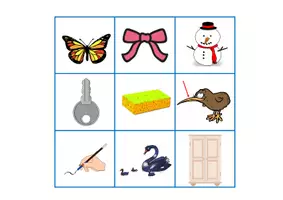 Vorschau - Spiele - Lesestufe 8: schl-schm-schn-schw - Bingo - Seite 1