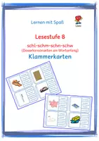 Vorschau - Spiele - Lesestufe 8: schl-schm-schn-schw - Klammerkarten - Deckblatt