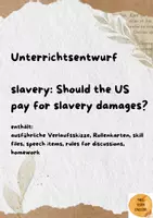Vorschau - Stundenentwürfe - Unterrichtsentwurf slavery, USA, discussion, role play, mit vielen Zusatzmaterialien - Deckblatt