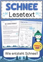Vorschau - Arbeitsblätter - Lesetext Schnee / Winter - Deckblatt