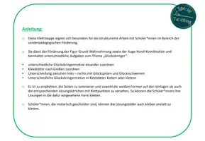 Vorschau - Fördermaterial/Inklusion - Klettaufgaben: Wahrnehmung - Glücksbringer - Seite 1