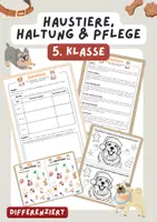 Vorschau - Stundenentwürfe - Haustiere Haltung und Pflege | Hund, Katze, Maus, 5. Klasse - Deckblatt