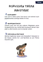Vorschau - Stundenentwürfe - Diskussionsrunde Haustiere - 5. Klasse Diskussion fertige Unterrichtsstunde - Seite 1