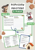 Vorschau - Stundenentwürfe - Diskussionsrunde Haustiere - 5. Klasse Diskussion fertige Unterrichtsstunde - Deckblatt