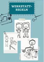 Vorschau - Poster - Werkstattregeln Textiles Werken (Poster und Flashcards) - Deckblatt