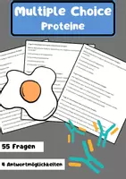 Vorschau - Arbeitsblätter - 55 Multiple-Choice-Fragen zum Thema Proteine in der Biologie - Deckblatt