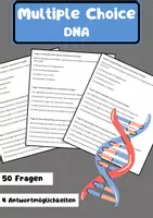Vorschau - Arbeitsblätter - 50 Multiple Choice Fragen DNA (Biologie) - Deckblatt