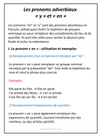 Aperçu - Préparation de séance / Séance complète - Les pronoms adverbiaux Y et EN - French Pronouns Y and EN - Page de couverture