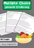 Vorschau - Arbeitsblätter - 44 Multiple-Choice-Fragen zum Thema Gesunde Ernährung - Deckblatt
