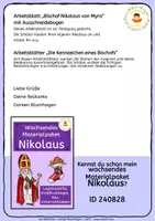 Vorschau - Mal- und Bastelvorlagen - Nikolaus von Myra - Anziehpuppe zu den Kennzeichen eines Bischofs - Insignien - Seite 2