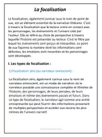 Aperçu - Préparation de séance / Séance complète - La focalisation ou le point de vue narratif - Explications et exercices corrigés - Page de couverture